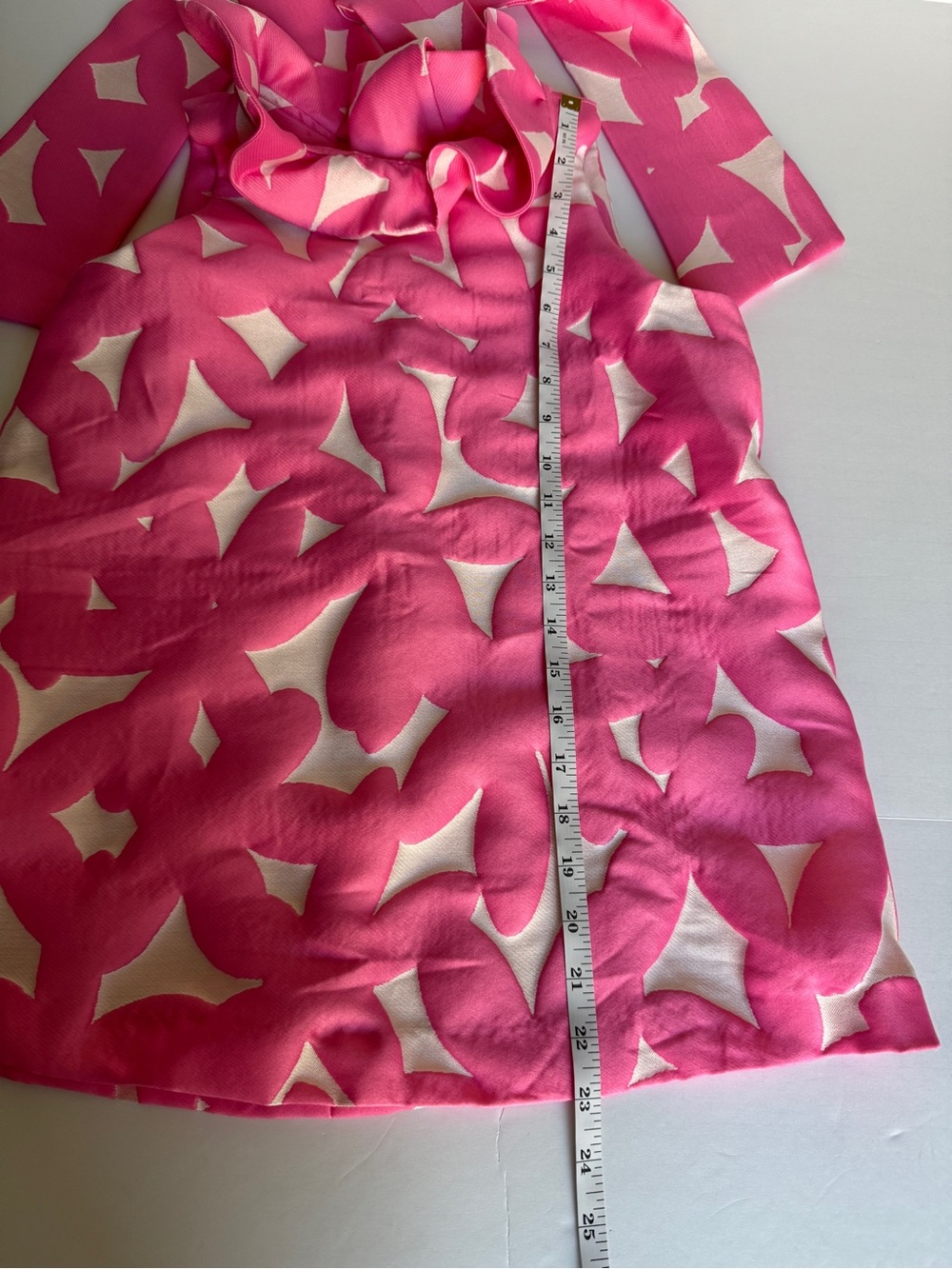 TUCKERNUCK Pink Italian Floral Jacquard Mason Blouse Tie Back Mock Neck - XSmall - Picture 13 of 14